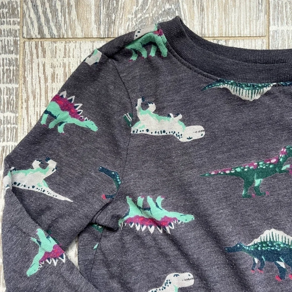 Old Navy gray and green dinosaur long sleeve tee size 4T boys toddler